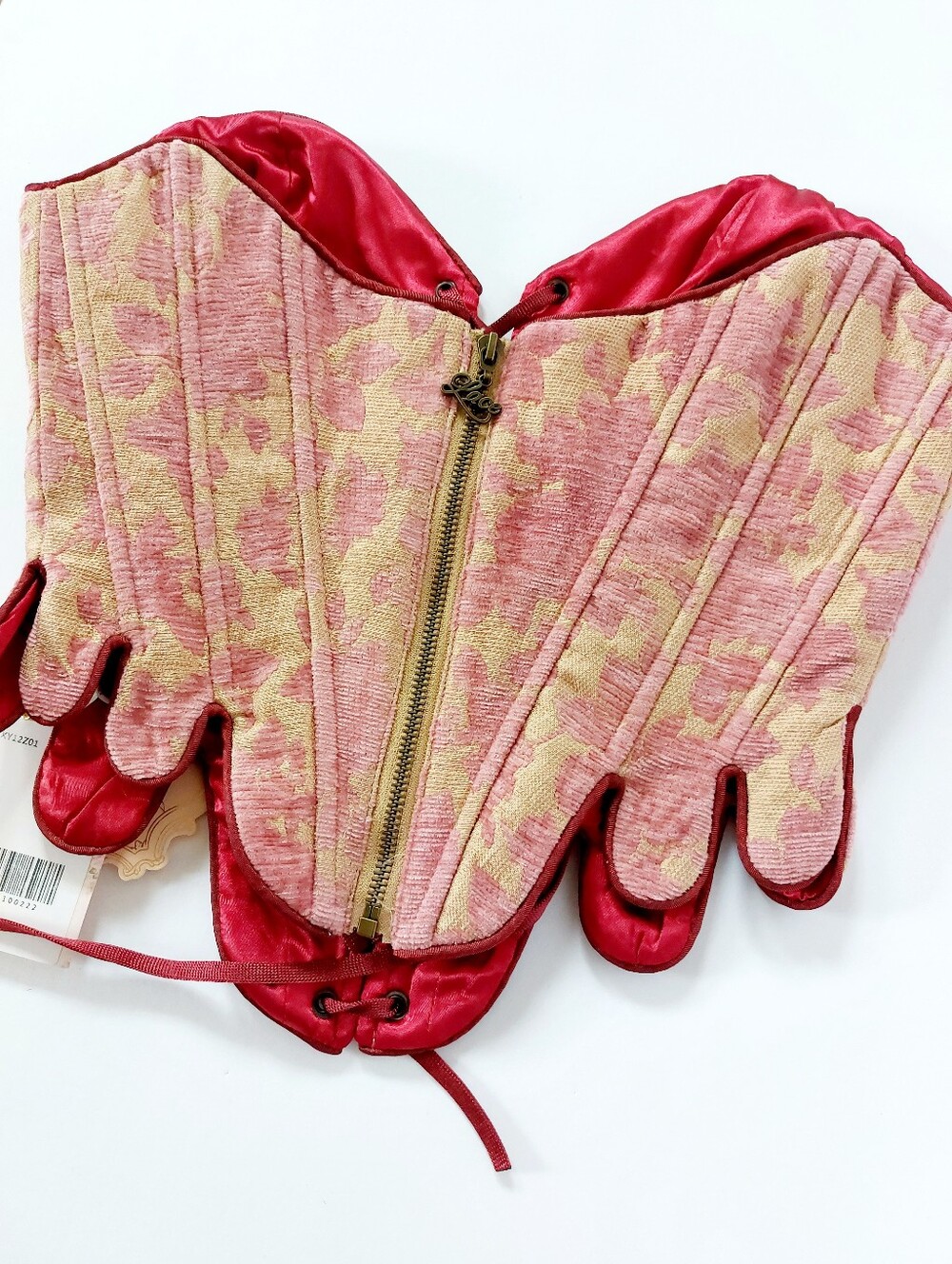Drippy Romantic Pink & Gold Corset Floral Small Renaissance Costume Halloween - Picture 9 of 10